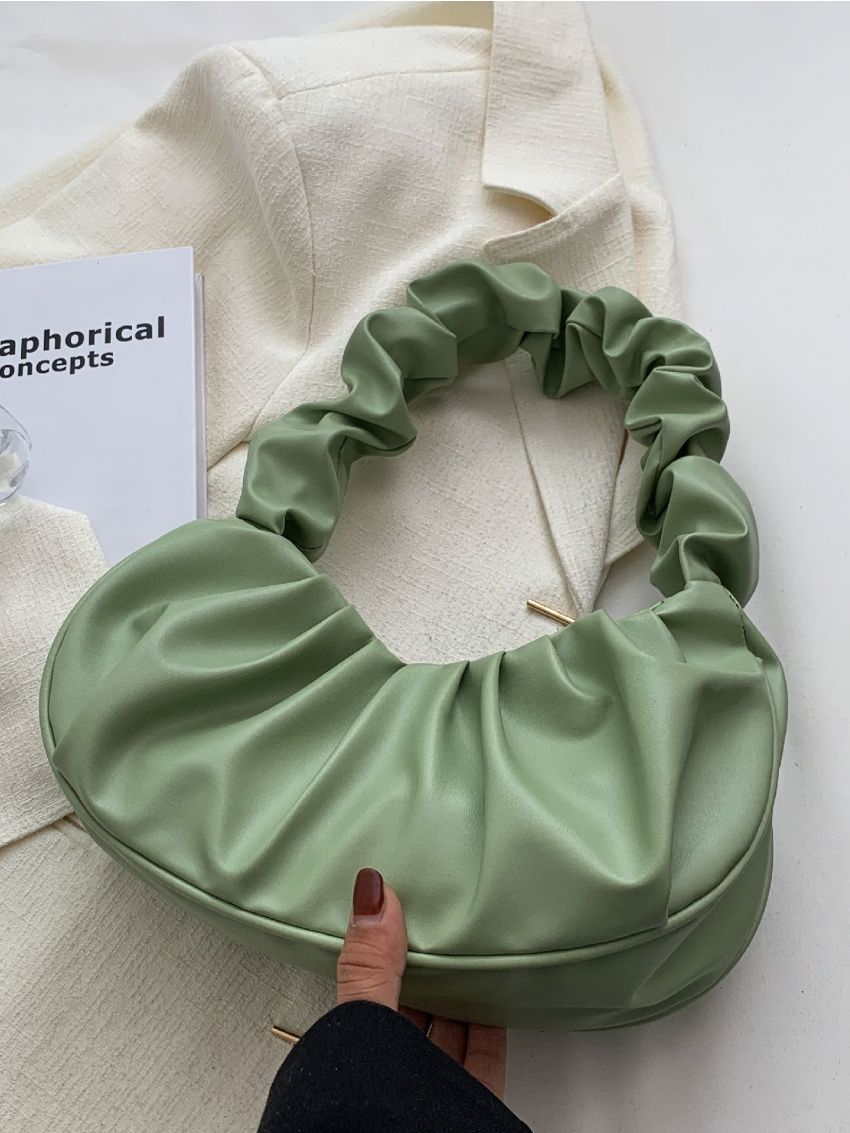 Minimalist Snap Button Ruched Bag