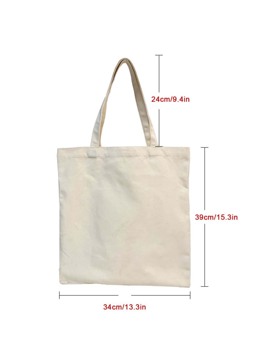Flower & Letter Graphic Shopper Bag