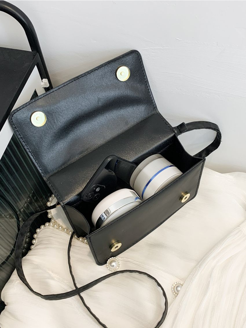 Mini Geometric Embossed Flap Chain Square Bag