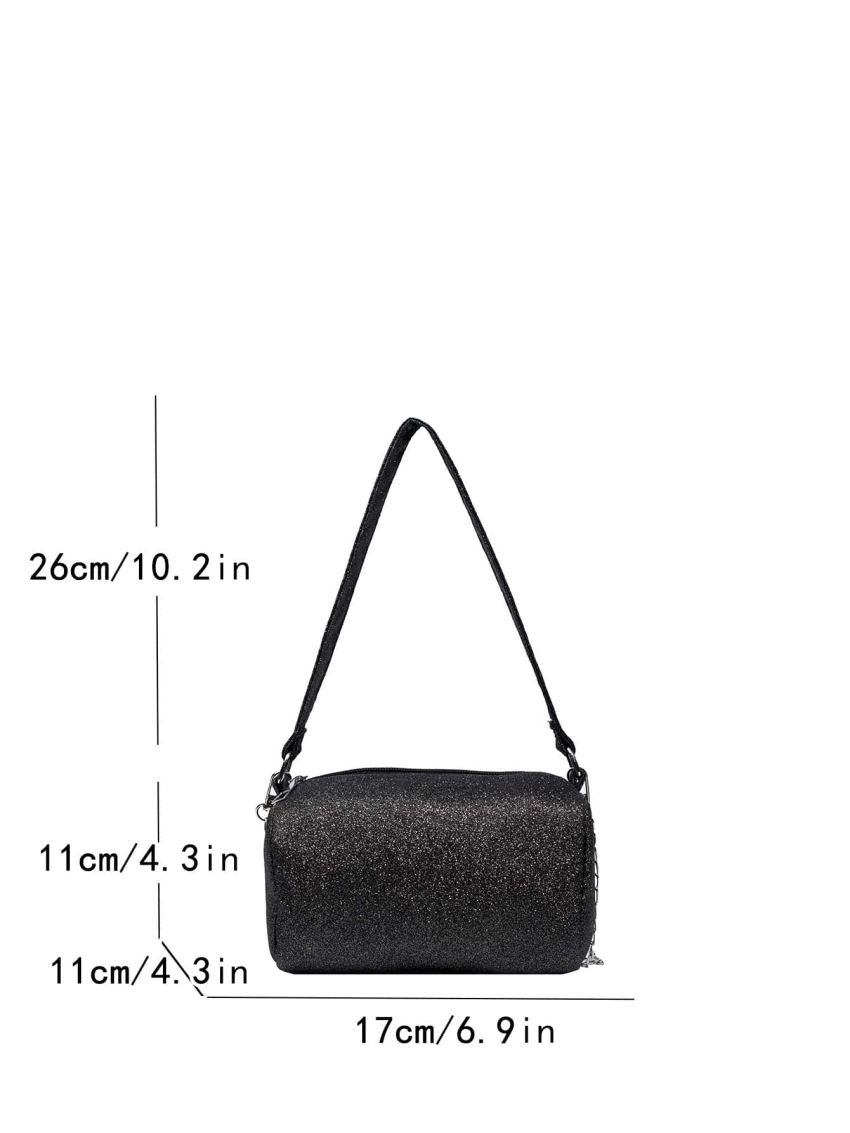 Mini Bucket Bag Glitter Chain Strap