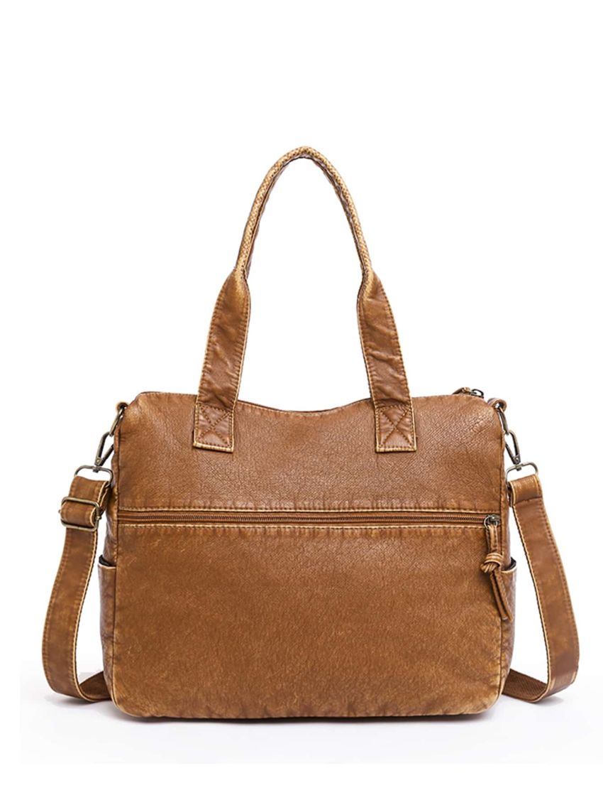 Flap Pocket Large Capacity Shoulder Tote Bag