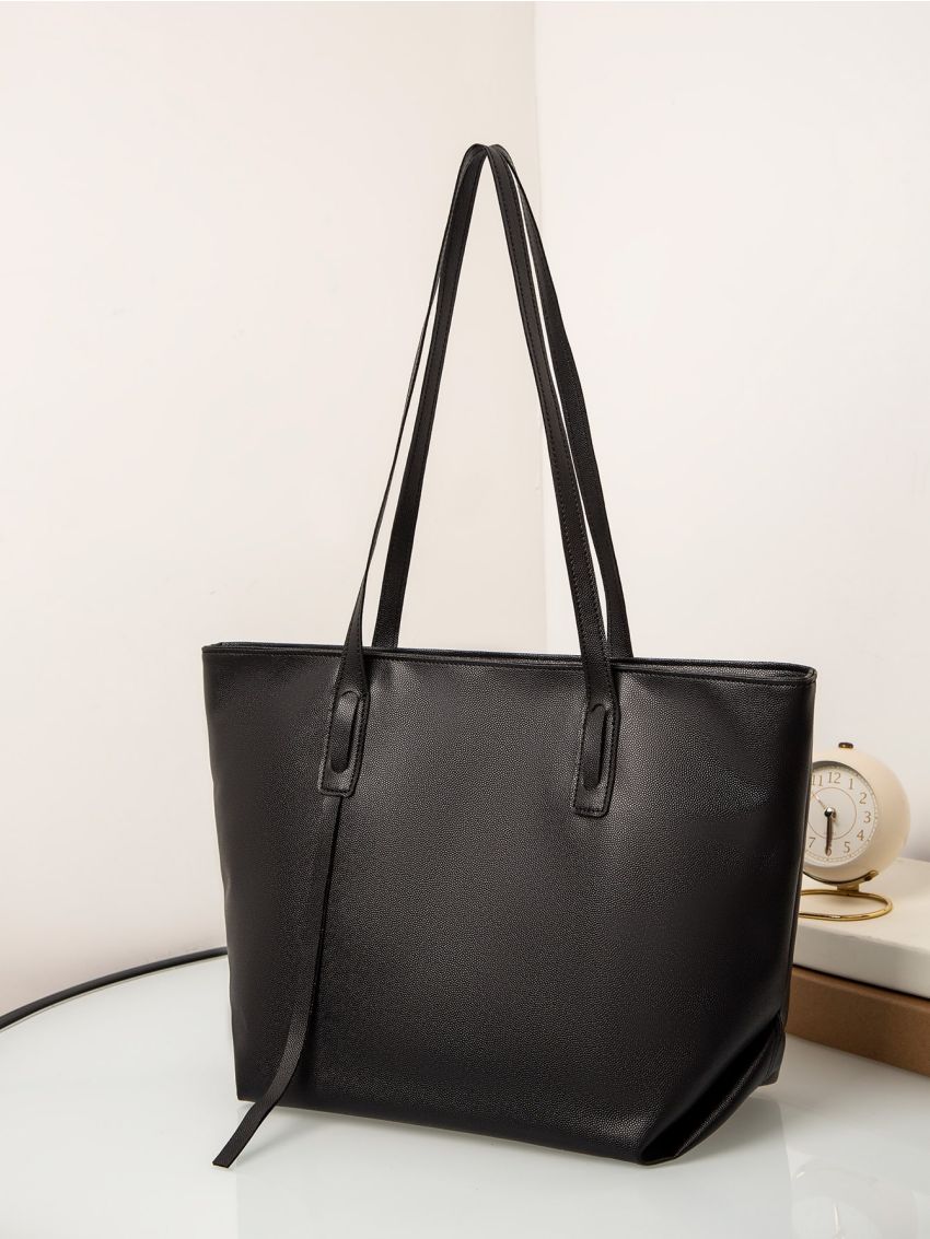 Granule Embossed Shoulder Tote Bag