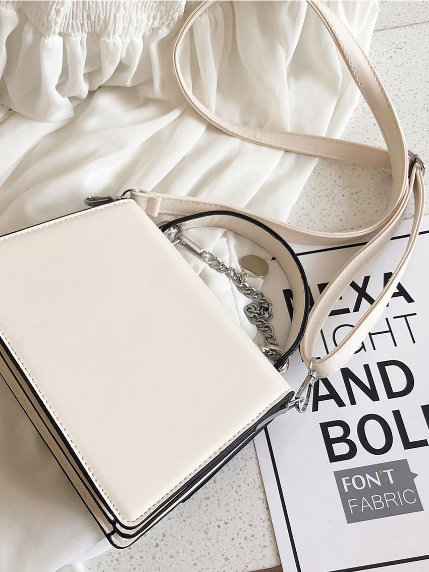 Mini Metal Decor Flap Satchel Bag