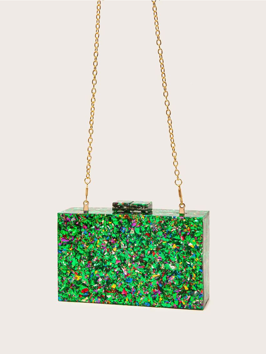 Mini Sequin Decor Chain Box Bag