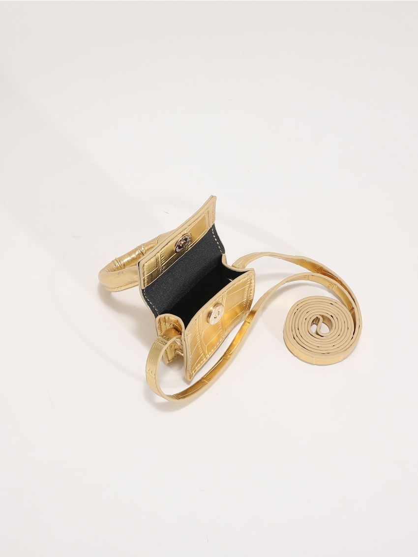 Mini Crocodile Embossed Square Bag