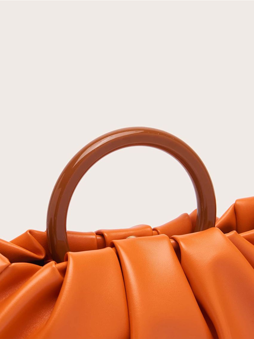 Contrast Trim Ruched Bag