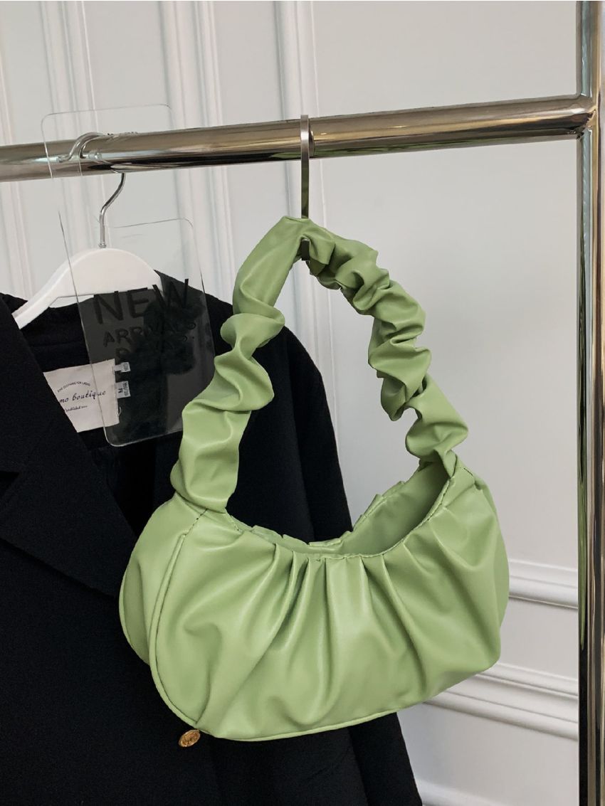 Minimalist Snap Button Ruched Bag