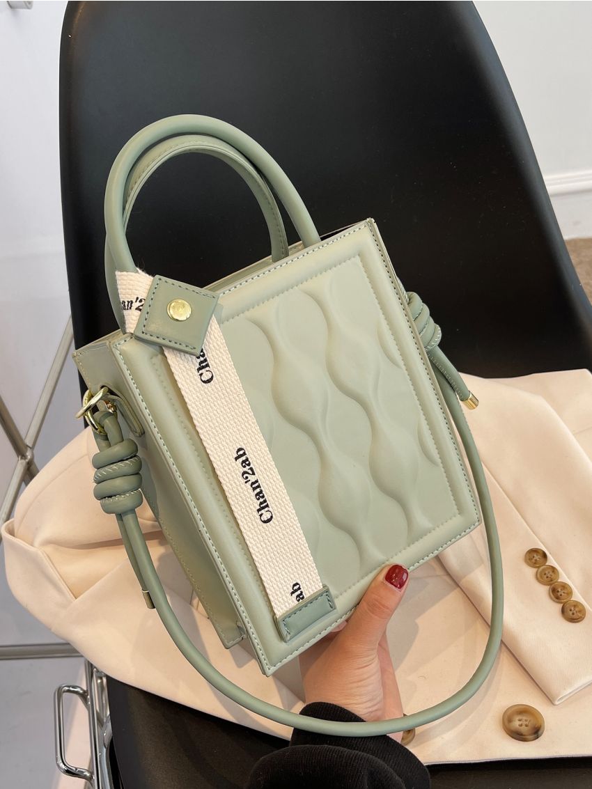 Mini Letter Graphic Twilly Scarf Decor Square Bag