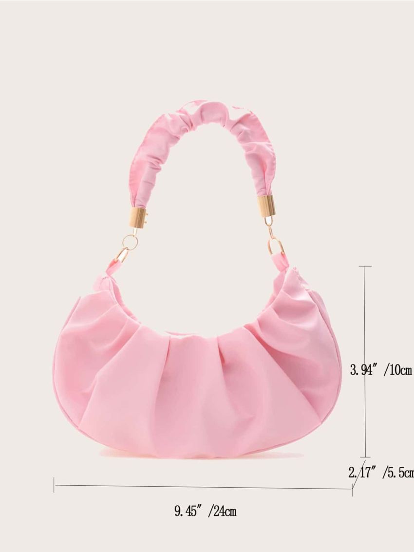 Minimalist Snap Button Ruched Bag