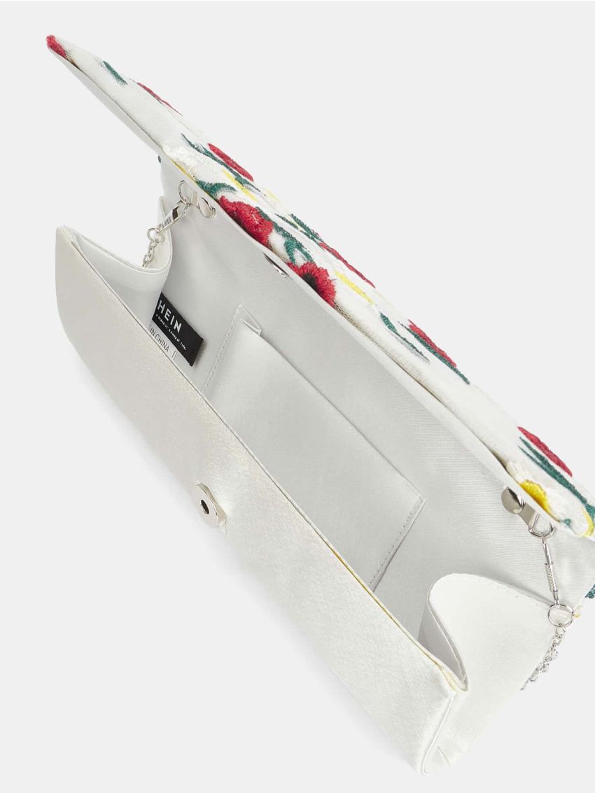 Flower Embroidery Decor Evening Bag