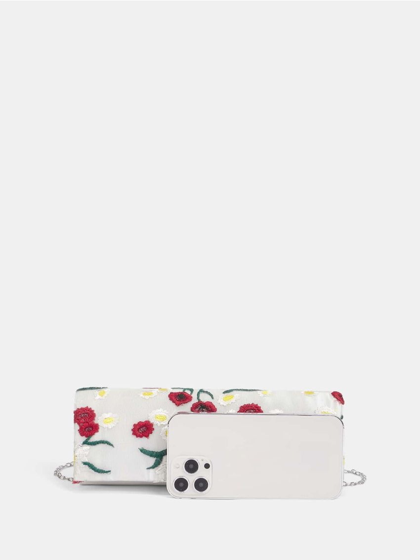 Flower Embroidery Decor Evening Bag