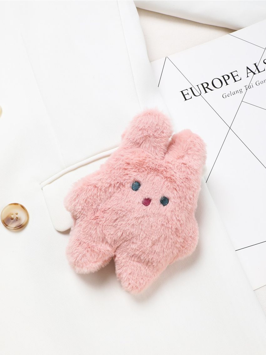 Cartoon Rabbit Graphic Fuzzy Coin Case