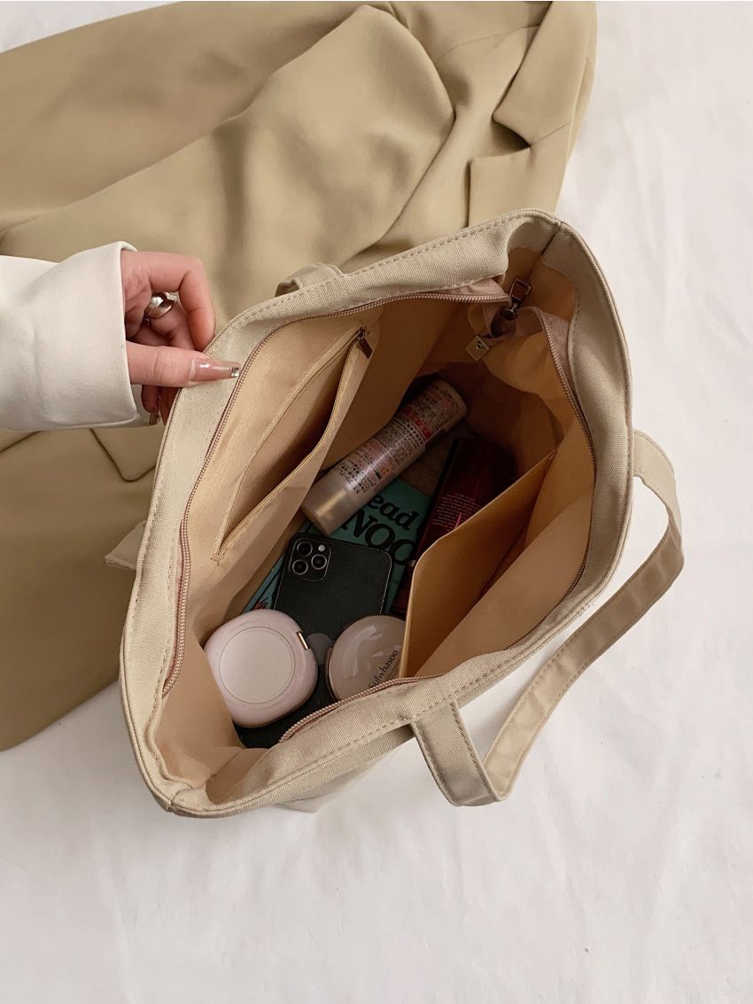 Checkered Large Capacity Shoulder Tote Bag