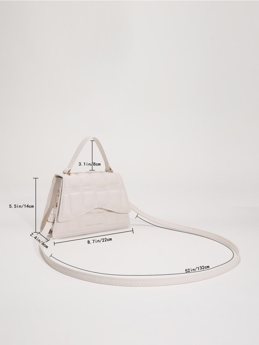 Crocodile Embossed Square Bag Flap PU