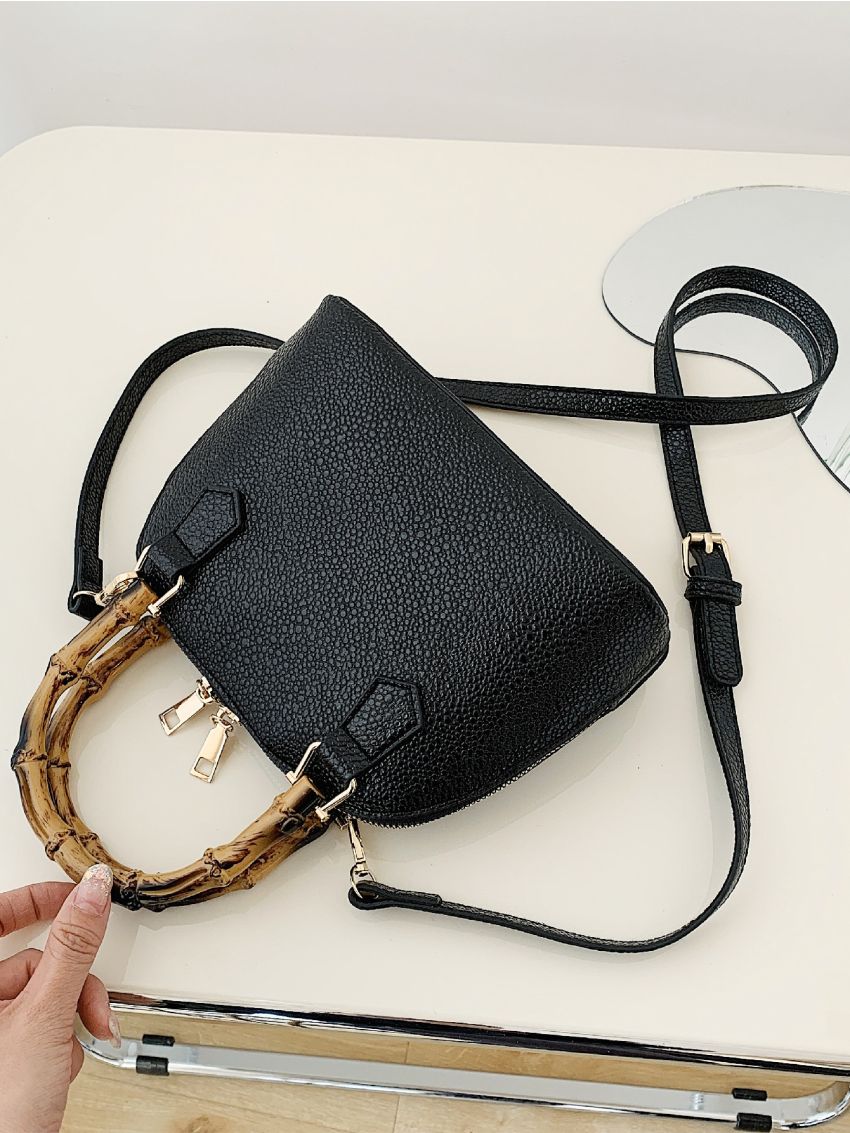 Bamboo Joint Top Handle Dome Bag