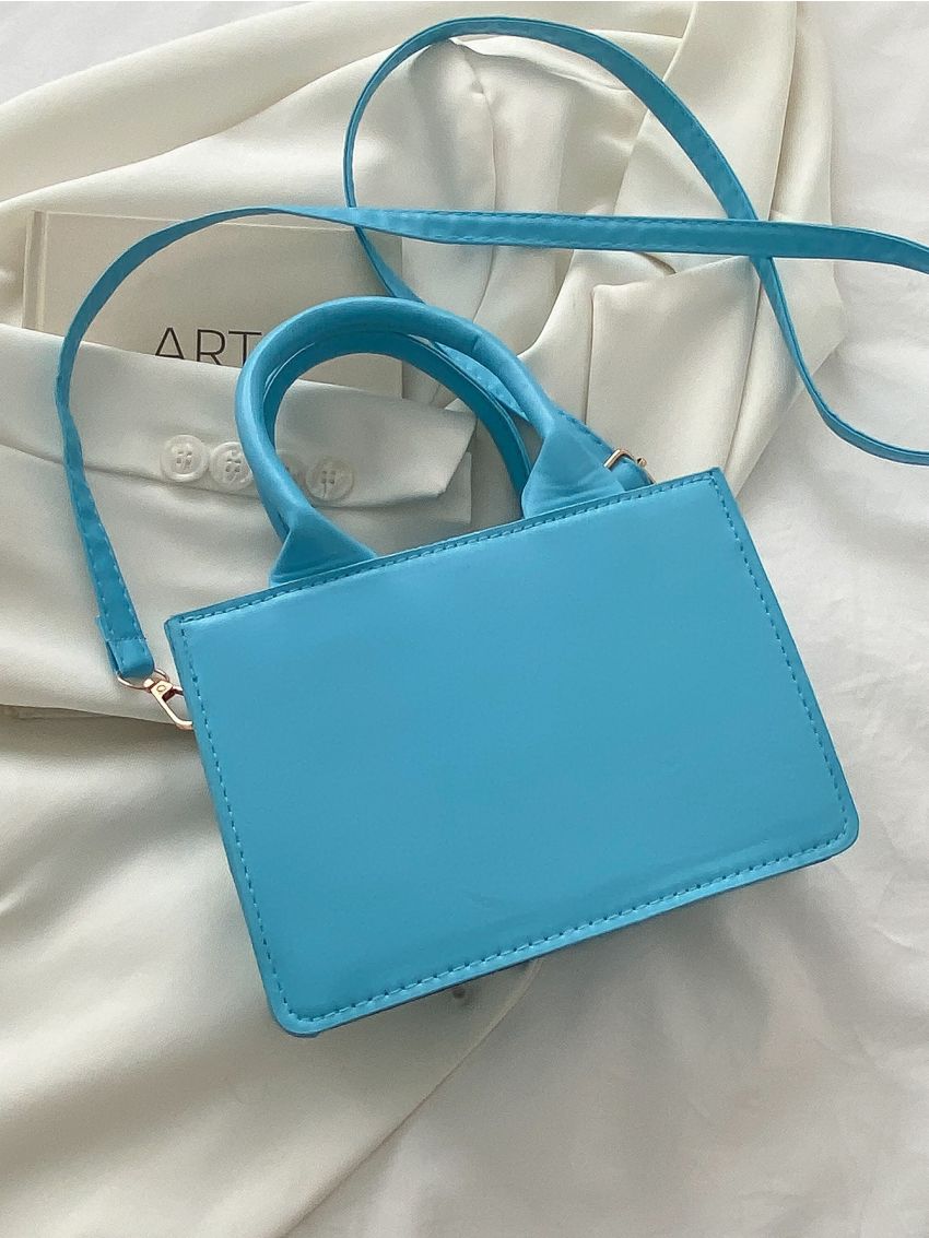 Mini Heart Quilted Double Handle Square Bag