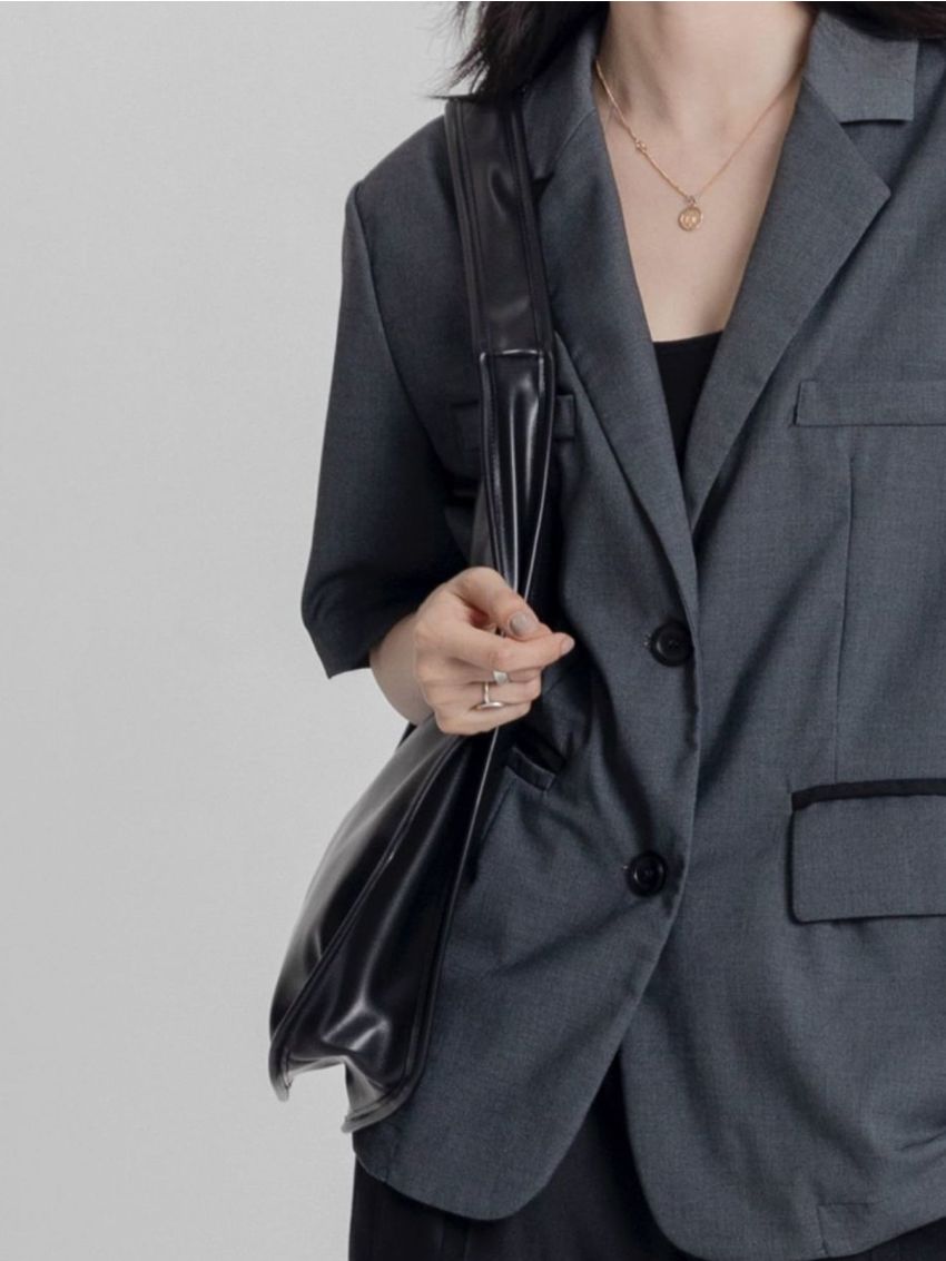 Minimalist Stitch Detail Hobo Bag