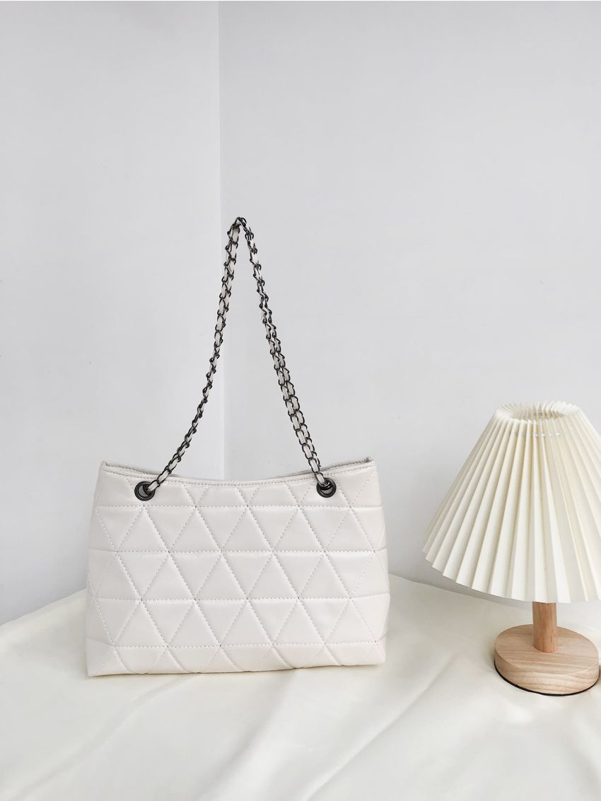 Stitch Detail Shoulder Tote Bag