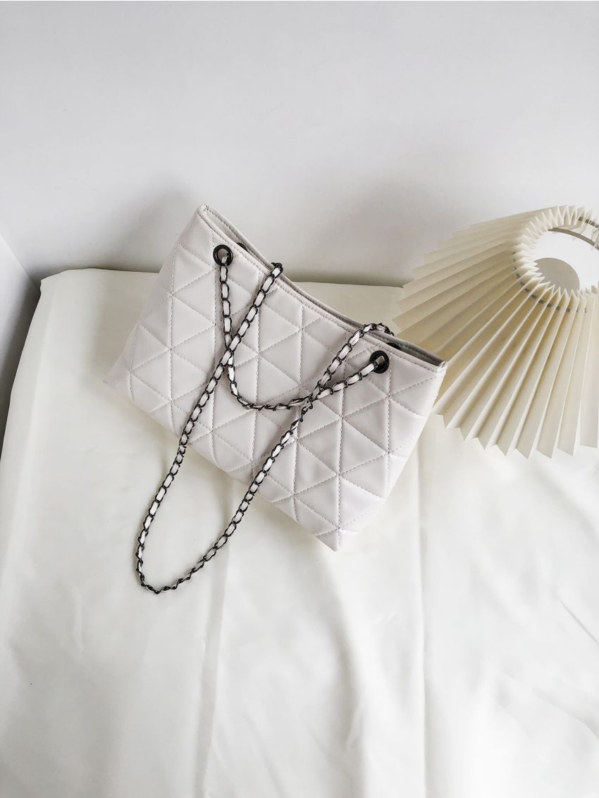 Stitch Detail Shoulder Tote Bag