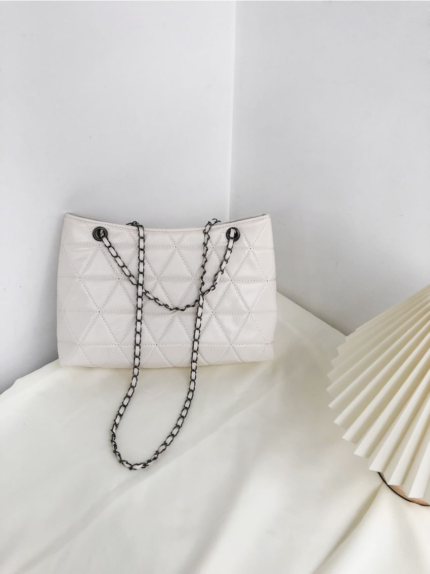 Stitch Detail Shoulder Tote Bag