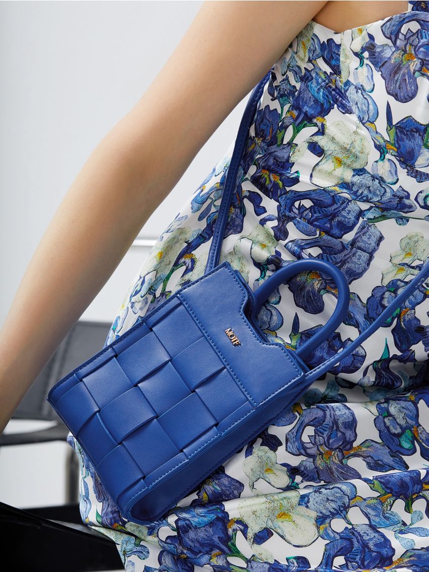 PREMIUM MINI LETTER DETAIL BRAIDED DETAIL SQUARE BAG