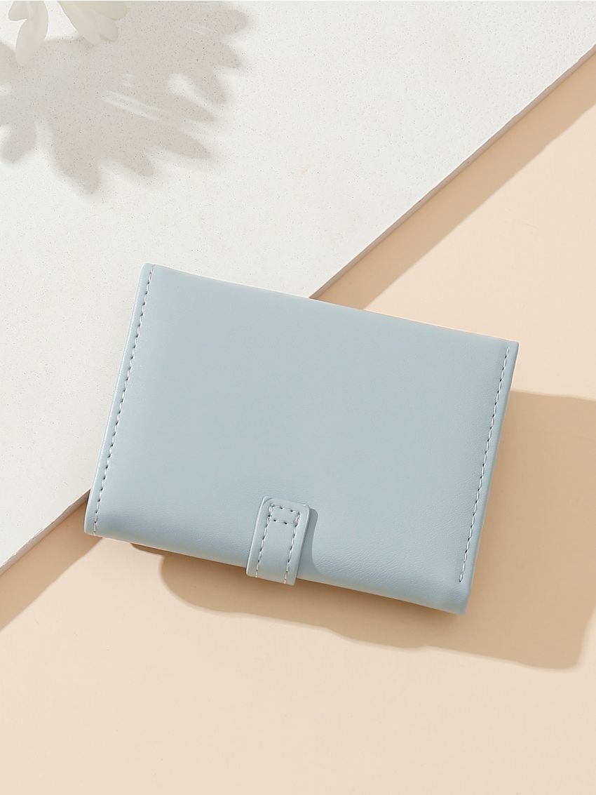 Flower Decor Snap Button Small Wallet