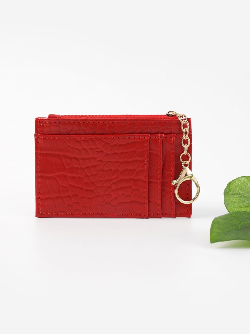 Crocodile Embossed Chain Card Holder