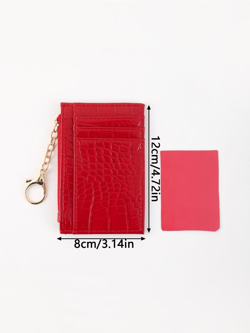 Crocodile Embossed Chain Card Holder