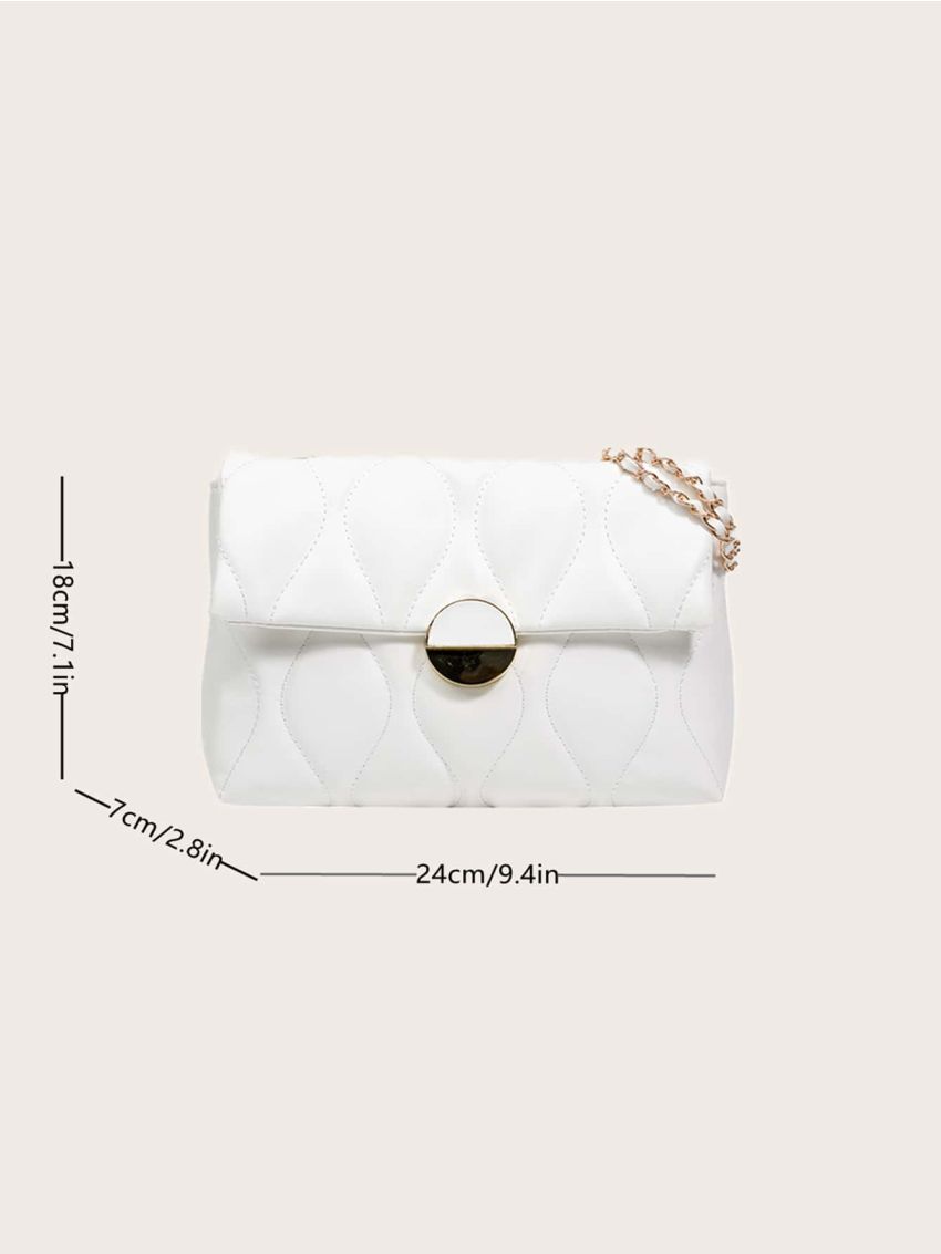 Quilted Pattern Chain Square Bag