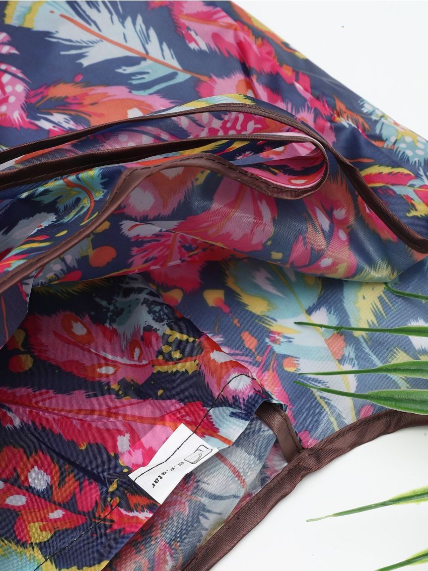 Feather Print Shopper Bag