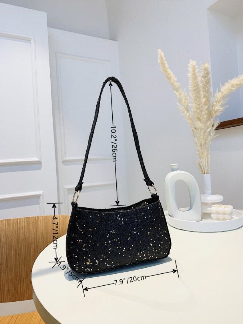 Glitter Sequin Decor Hobo Bag