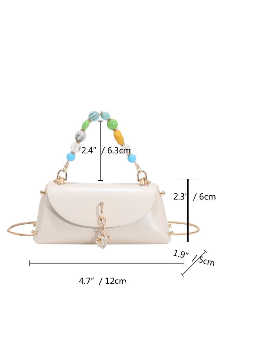Mini Bead Decor Flap Square Bag