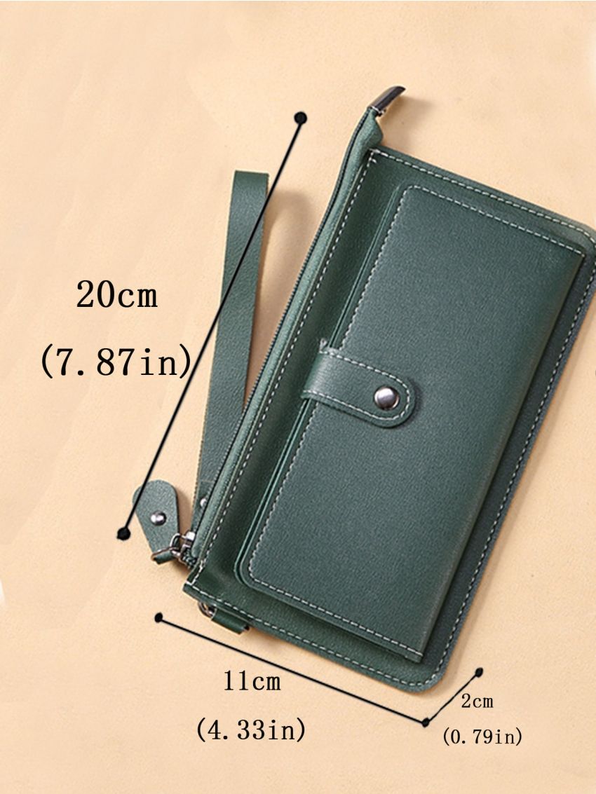 Minimalist Stitch Detail Long Wallet