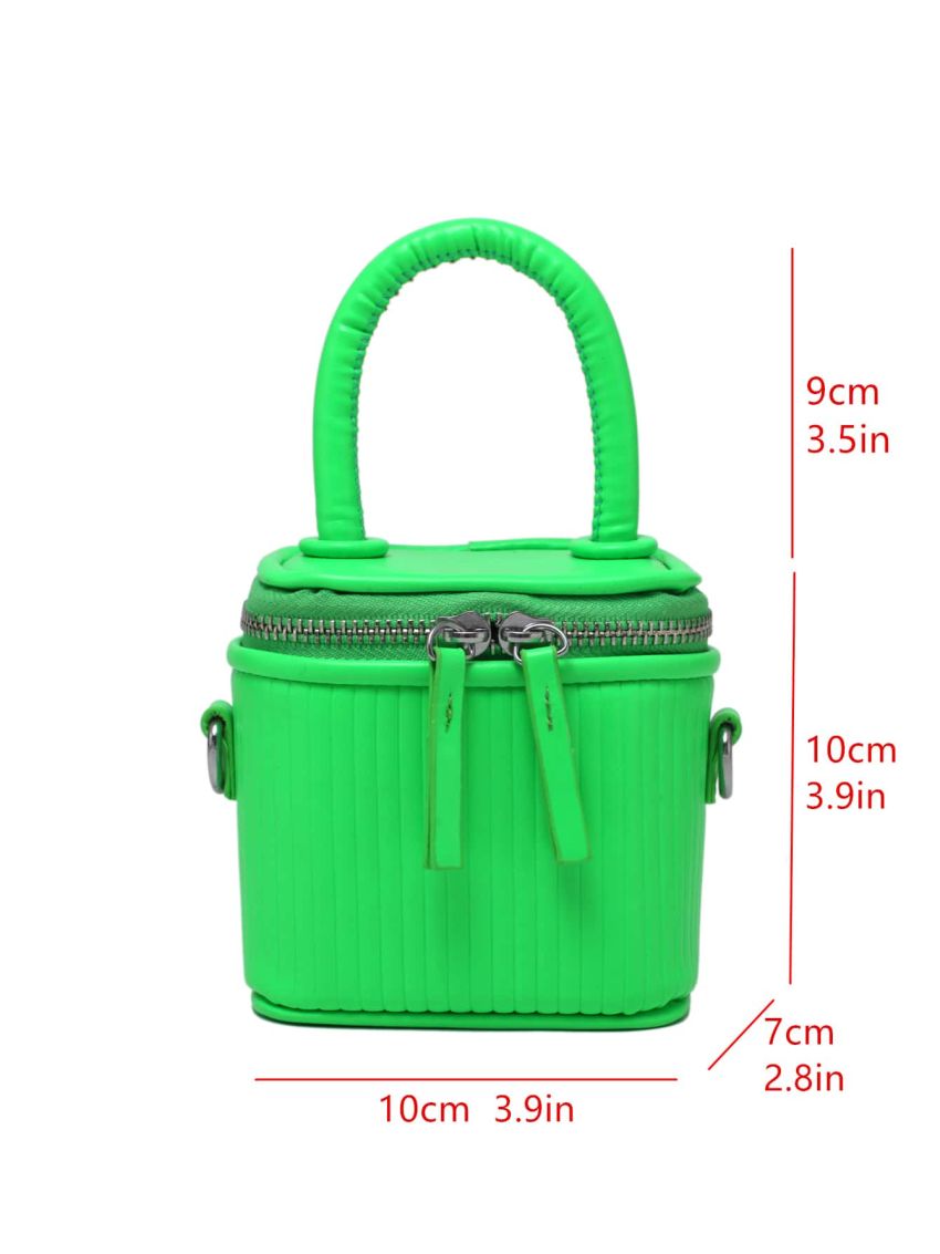 Mini Double Zipper Bucket Bag