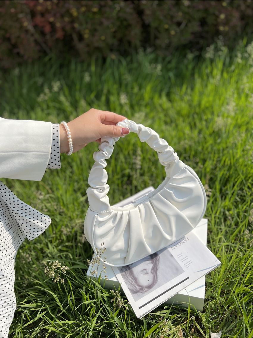 Ruched Baguette Bag