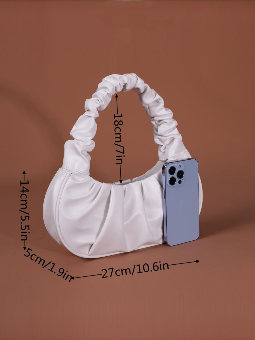 Ruched Baguette Bag