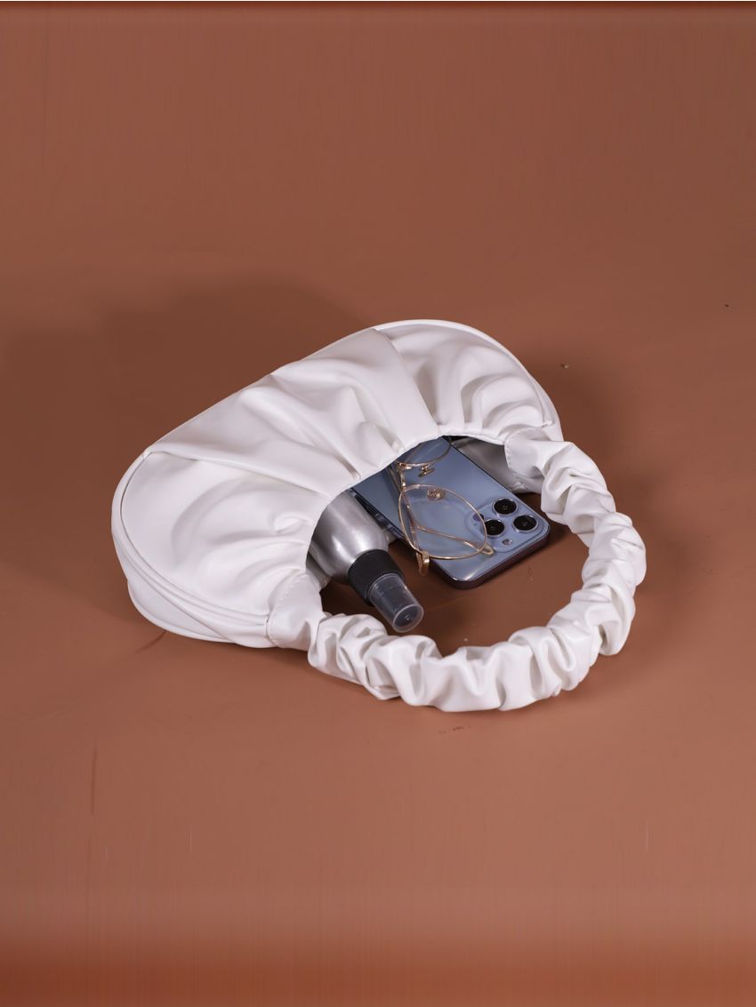 Ruched Baguette Bag