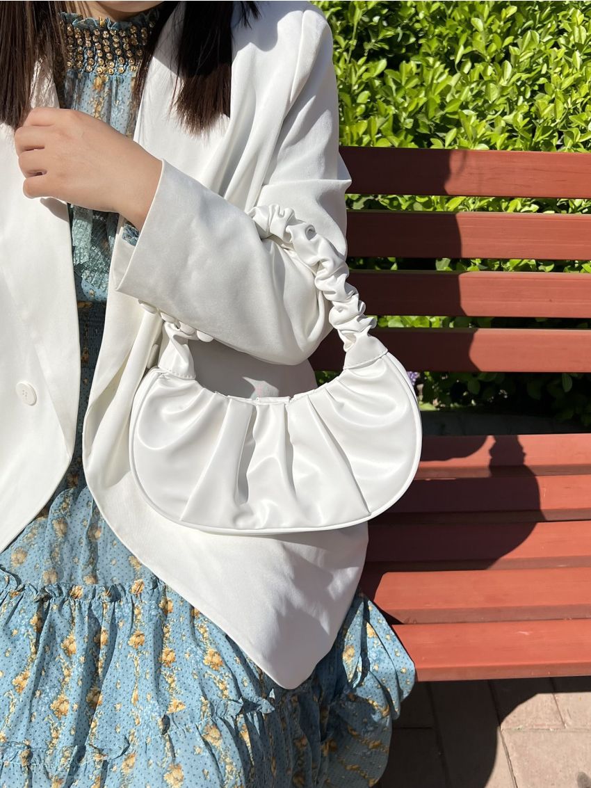 Ruched Baguette Bag