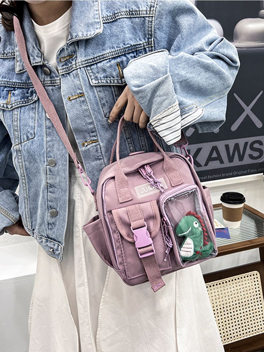 Mini Letter Patch Release Buckle Detail Backpack