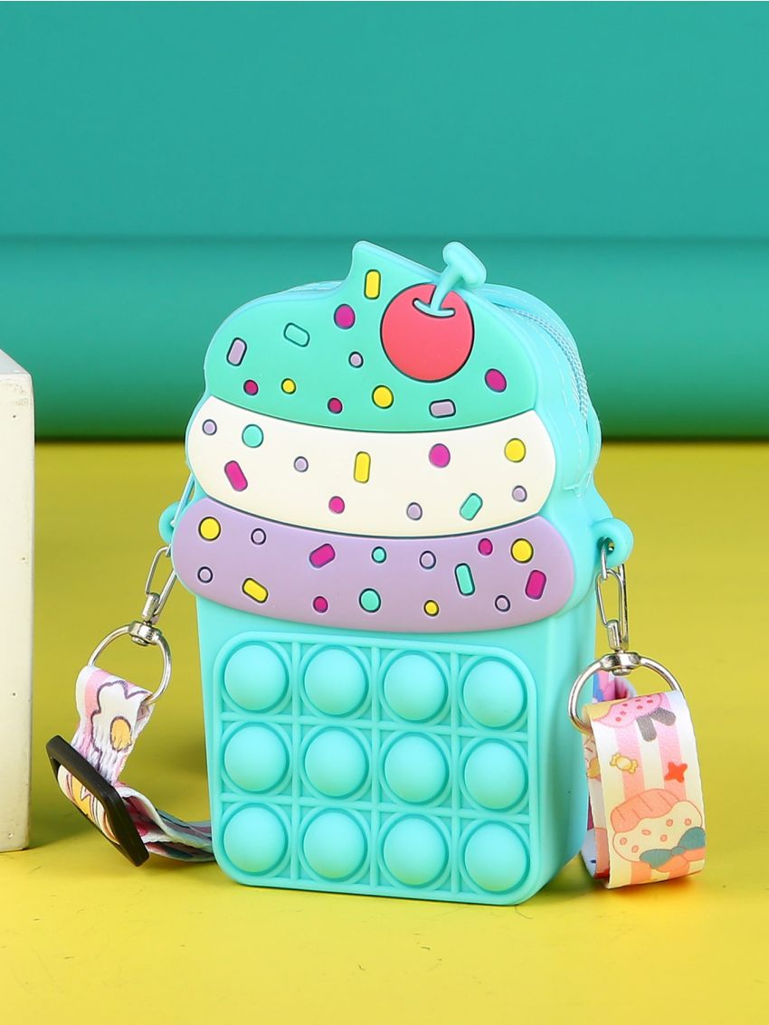 Mini Ice Cream Design Color Block Pop It Bag