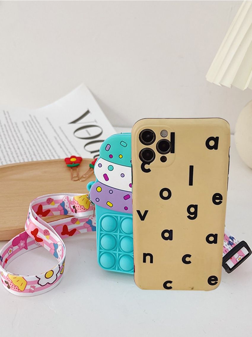 Mini Ice Cream Design Color Block Pop It Bag