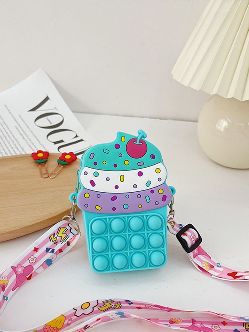 Mini Ice Cream Design Color Block Pop It Bag