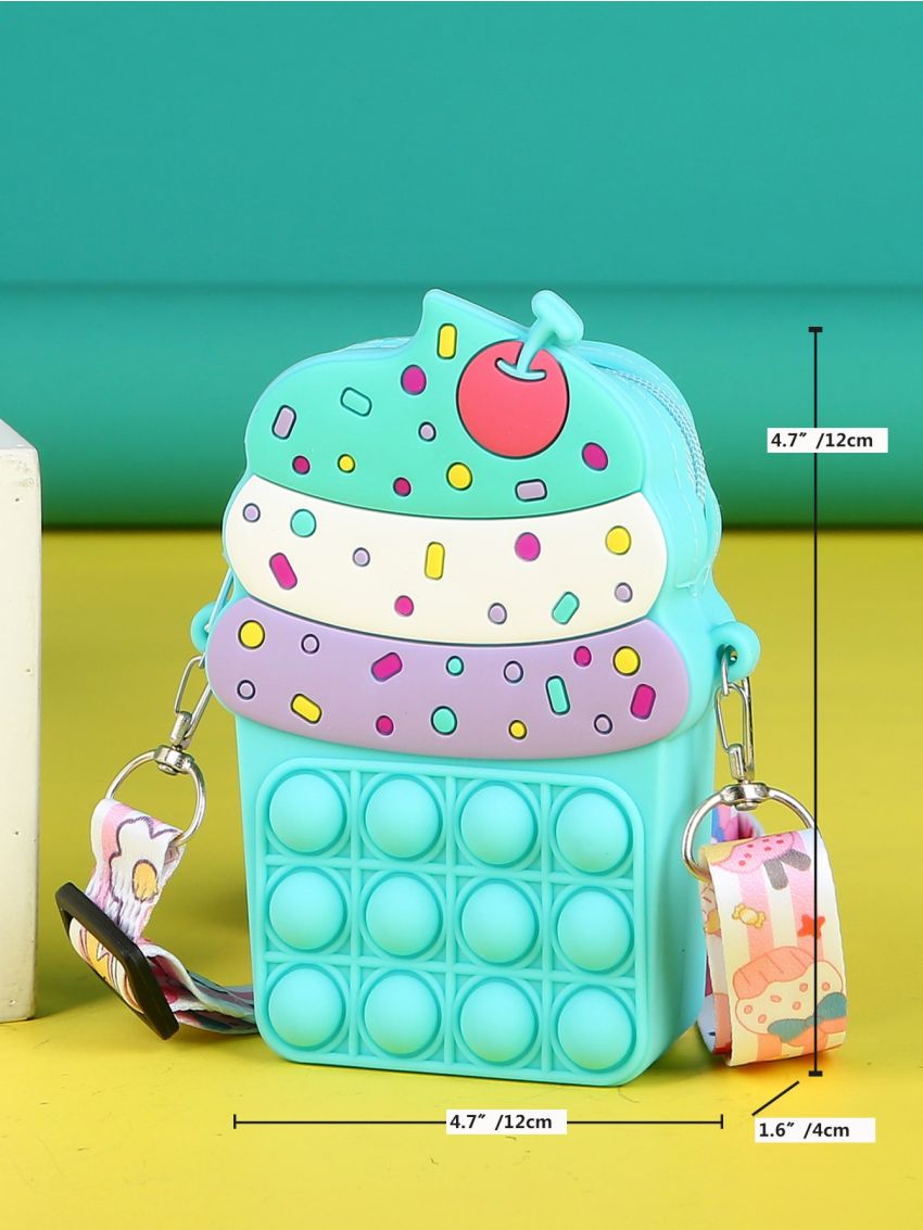 Mini Ice Cream Design Color Block Pop It Bag