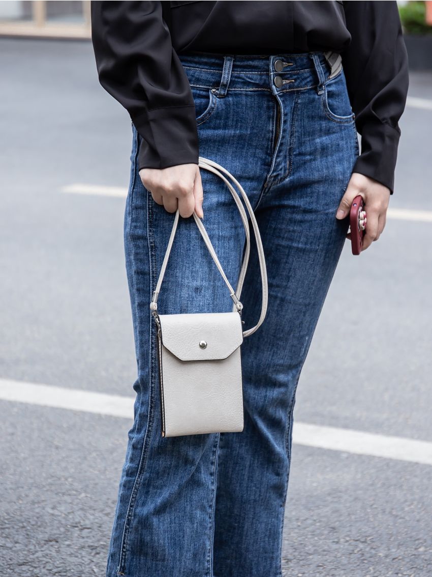 Snap Button Flap Phone Wallet