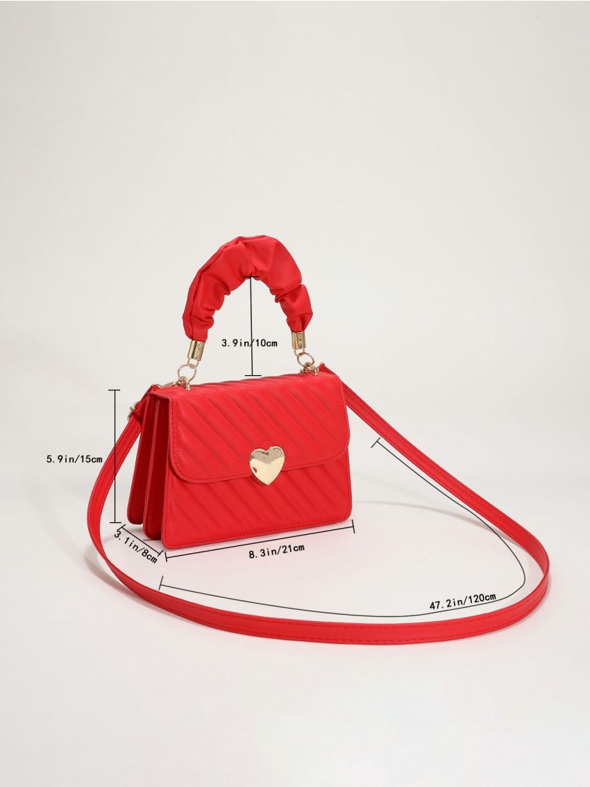 Quilted Pattern Flap Square Bag