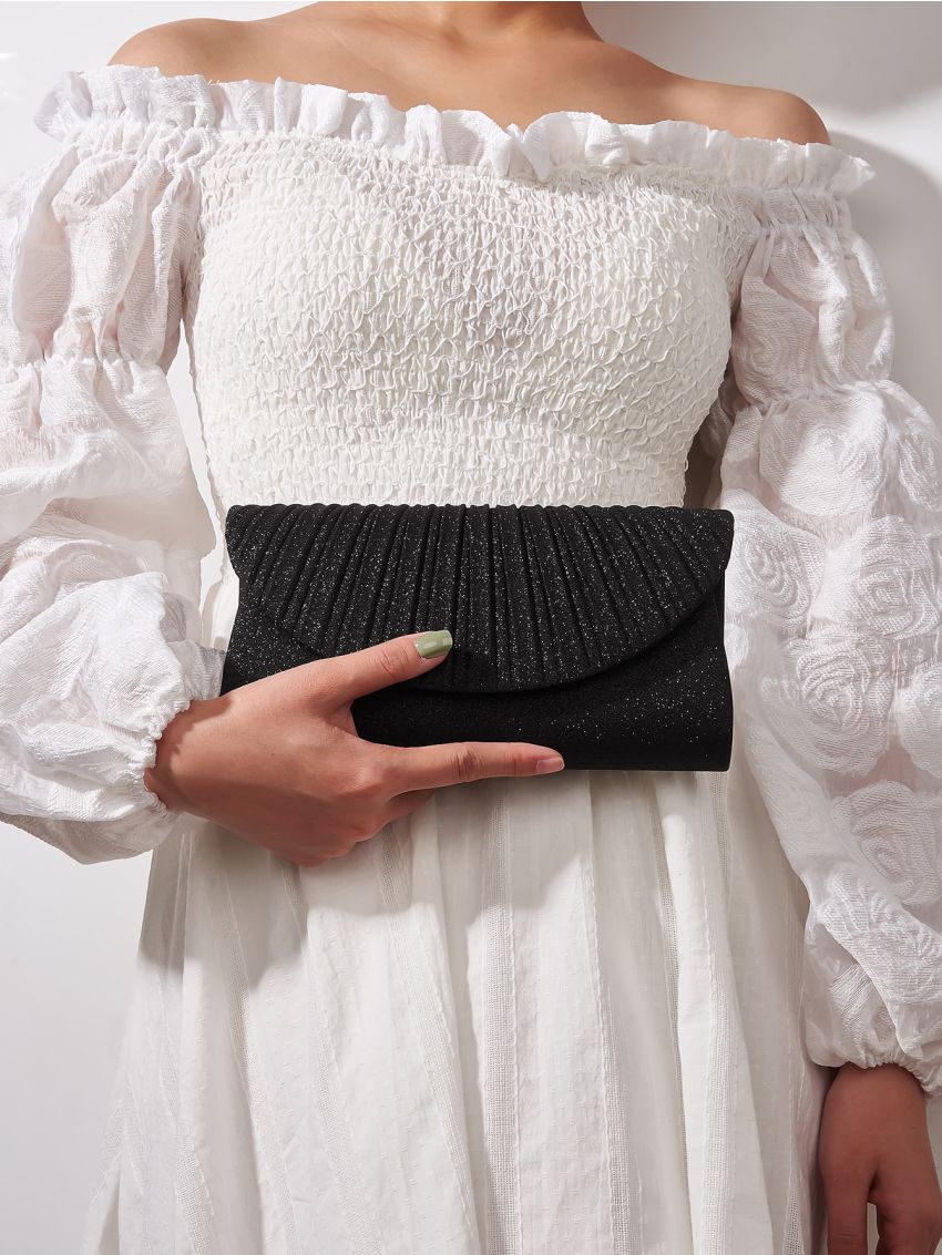 Glitter Flap Square Bag