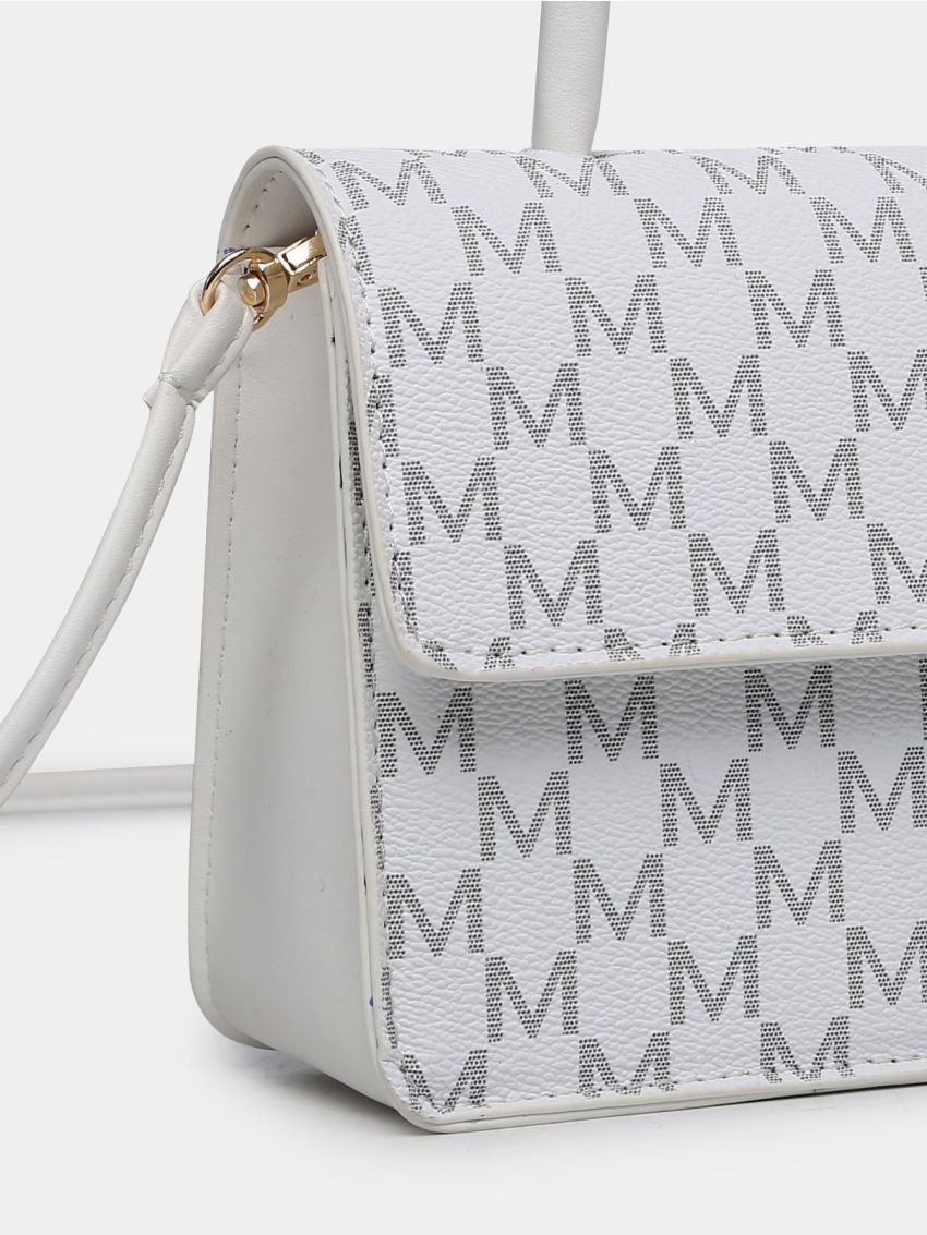 Mini Letter Graphic Flap Square Bag