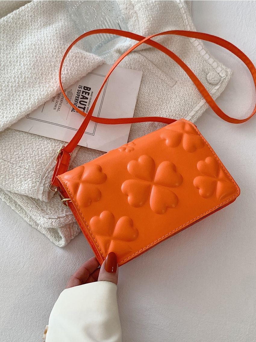Mini Four Leaf Clover Embossed Square Bag