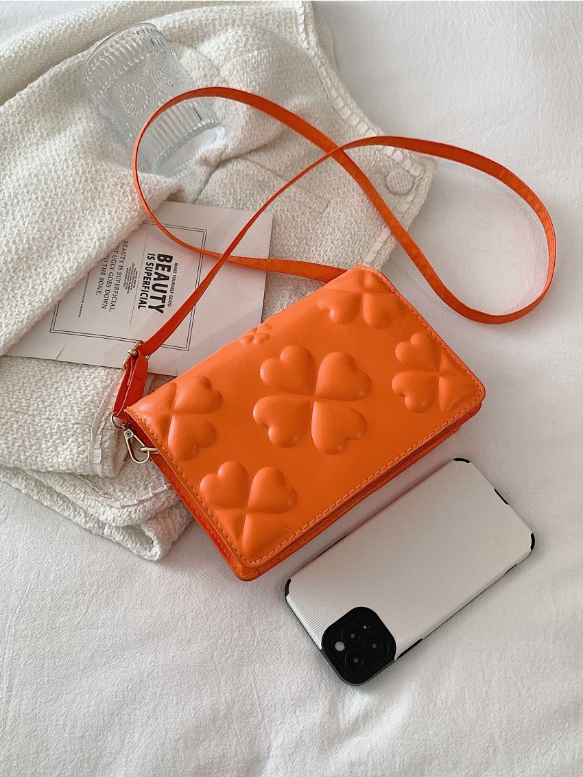 Mini Four Leaf Clover Embossed Square Bag