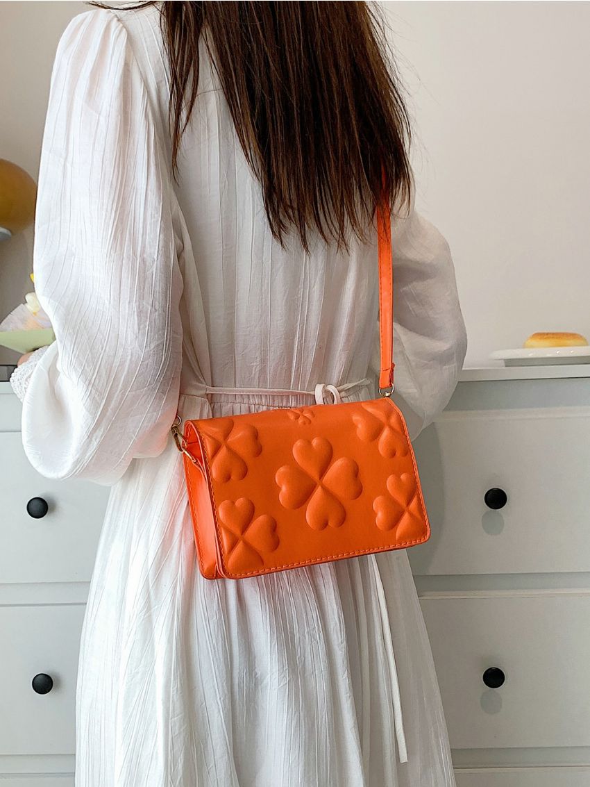 Mini Four Leaf Clover Embossed Square Bag